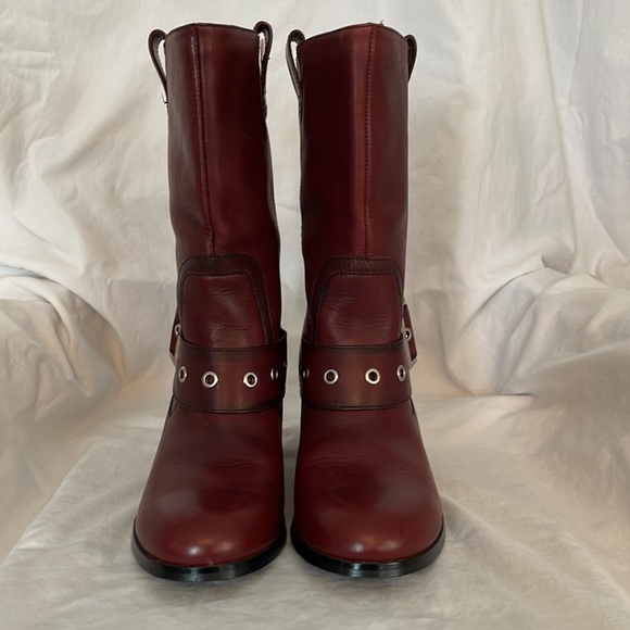 Harley-Davidson Women’s Leather Boots Size 8 in Deep Red - Picture 3 of 10